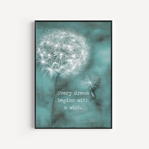Dandelion Wall Art Etsy