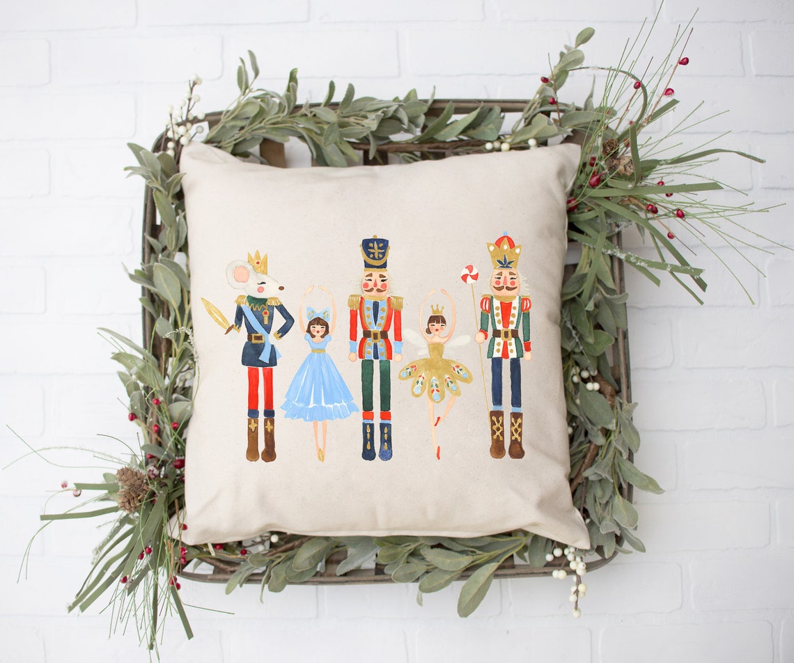 Nutcracker Pillow Cover Nutcracker Decor Christmas Ballet Etsy