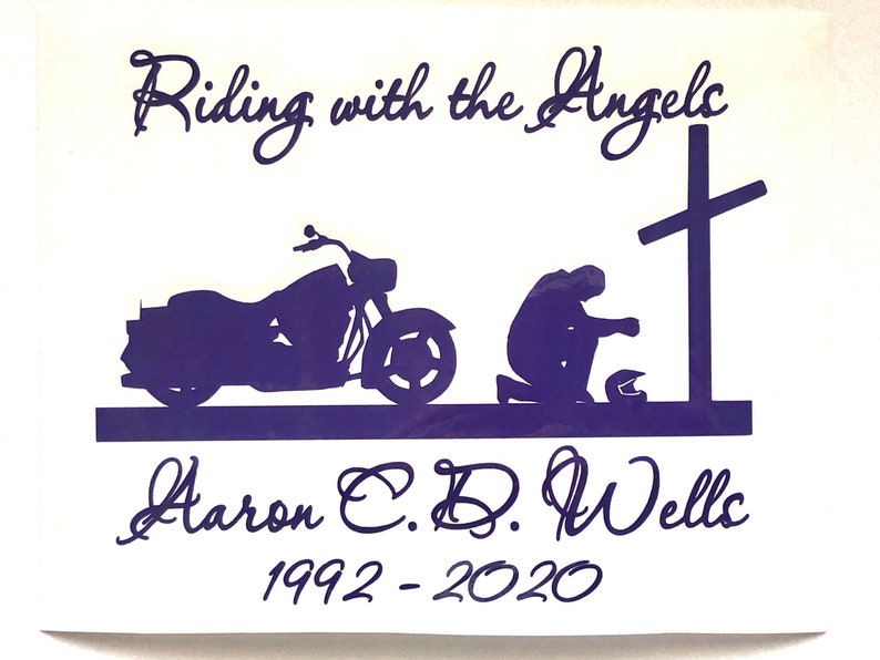 Custom Memorial Decal Faith Christian Decal Motorcycle Etsy