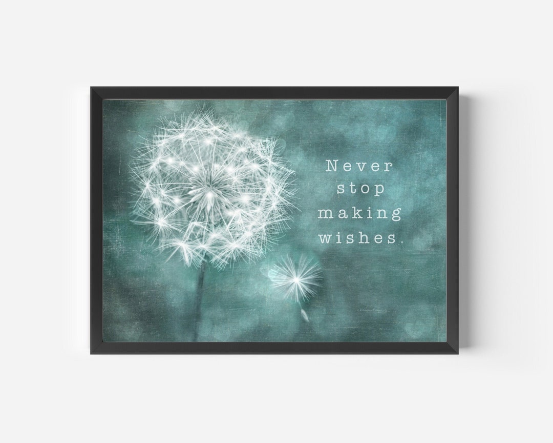 Dandelion Wall Art, Dandelion Wall Decor, Dandelion Art Print, Teal ...