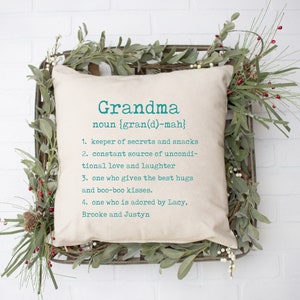 Personalized Grandma Gift, Grandmother Gift, Grandma Pillow Cover, Gift for Mimi, Gift for Nana ...