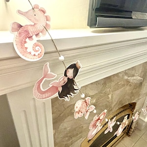 Mermaid BANNER Birthday, Mermaid Birthday party, Mermaid Garland, Girl Birthday Party, 10 foot