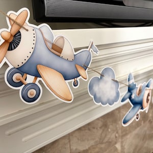 Vintage Airplane  Banner,  Child Party, Baby Shower, Birthday, Airplane Garland, Vintage  Airplane Garland