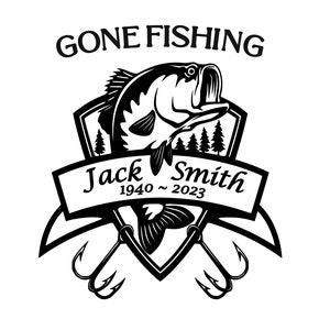 In Loving Memory Bass Vinyl Decal Name Years Custom Personalized Sticker  Fishing Fish 