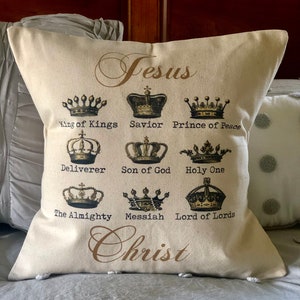 Names of Jesus Decor | Christian Throw Pillow COVER | Jesus Throw Pillow | Christian Home Decor | Home Decor | Throw Pillow Cover