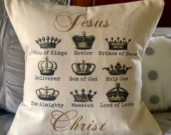 Names of Jesus Decor | Christian Throw Pillow COVER | Jesus Throw Pillow | Christian Home Decor | Home Decor | Throw Pillow Cover