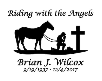Custom Memorial Decal, Memorial Decal, Christian Decal, Cowboy Decal, Personalized Memorial Decal, Car Decal, Laptop Decal, In Loving Memory