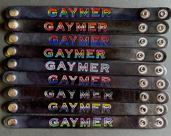 GAYmer Pride Leather Snap Bracelet