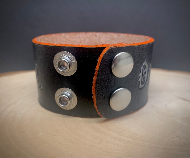 Gideon the Ninth, One Flesh, One End. 1.5 Thick Adjustable Leather Cuff Bracelet image 8