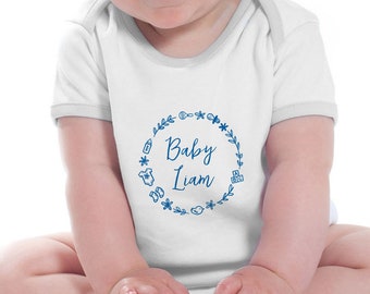 Personalised Baby Bodysuit - Custom Name Baby Grow - Personalized new baby sleepsuit babygrow gift - Baby shower gift - First Birthday Gift