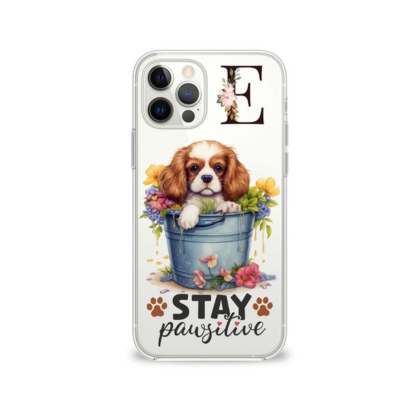 Personalised Cavalier King Charles Spaniel Flexi Case for iPhone Samsung Galaxy - Flexible Phone Case with Puppy Design - Custom Phone Cover