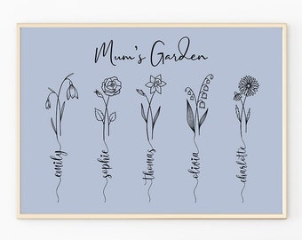 Personalised Birthday Gift for Mum - Mother's Day Gift - Personalised Print with Flowers - Best Mum Gift - Gift for Mom - Mothers Day Gift