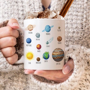 Planets of our solar system Personalised Ceramic Mug - Gift for Kids - 11 oz mug - High quality microwave and dishwasher safe mug