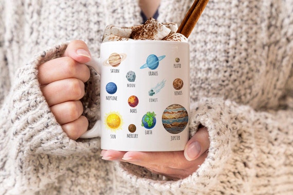 Planets of our solar system Personalised Ceramic Mug - Gift for Kids - 11 oz mug - High quality microwave and dishwasher safe mug