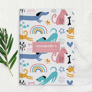 Personalised Journal for Dog Lovers, Cute Dogs Notebook, Dog Gift for girls, Dog Person gift, Gifts for kids, Gifts for girls, Gifts for her