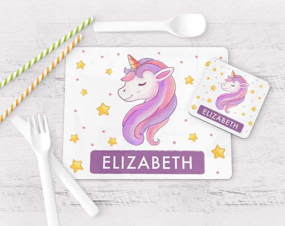 Unicorn placemat---Kids-Personalized-Placemat-for-Christmas Christmas gifts
