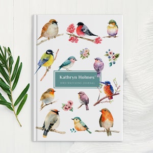 Diario personalizzato per il birdwatching, quaderno con uccelli e natura, regalo per ragazze, regalo per la mamma, regalo per la nonna, regalo per gli amanti degli uccelli