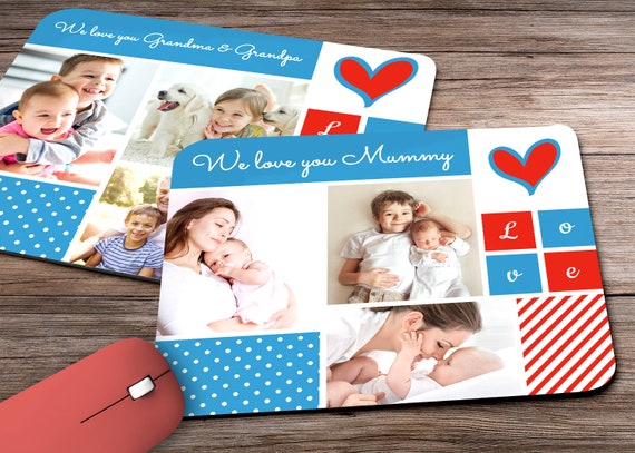 Personalised Photo Collage Mousepad Mouse Mat Personalized Etsy