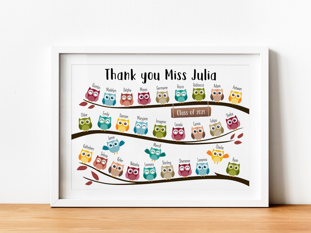 Personalised Thank You Teacher Gift - Personalized School Leaving Gift ...