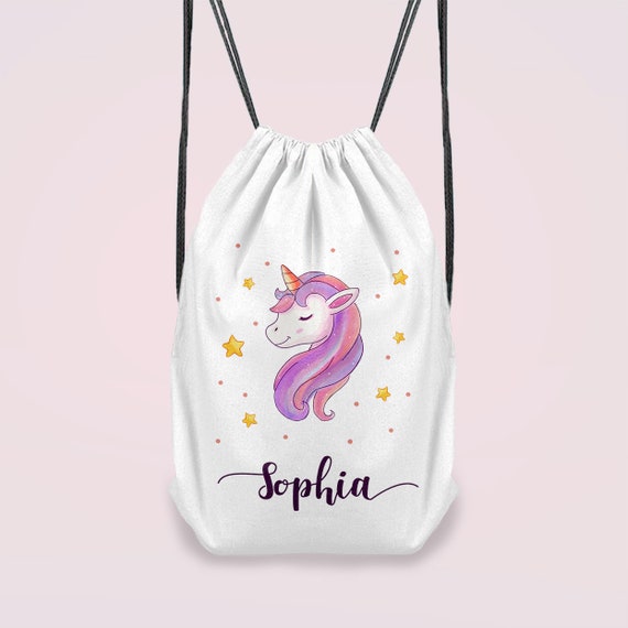 10x Unicorn Drawstring Backpack PE Girls Birthday Party Goody Swim Bags