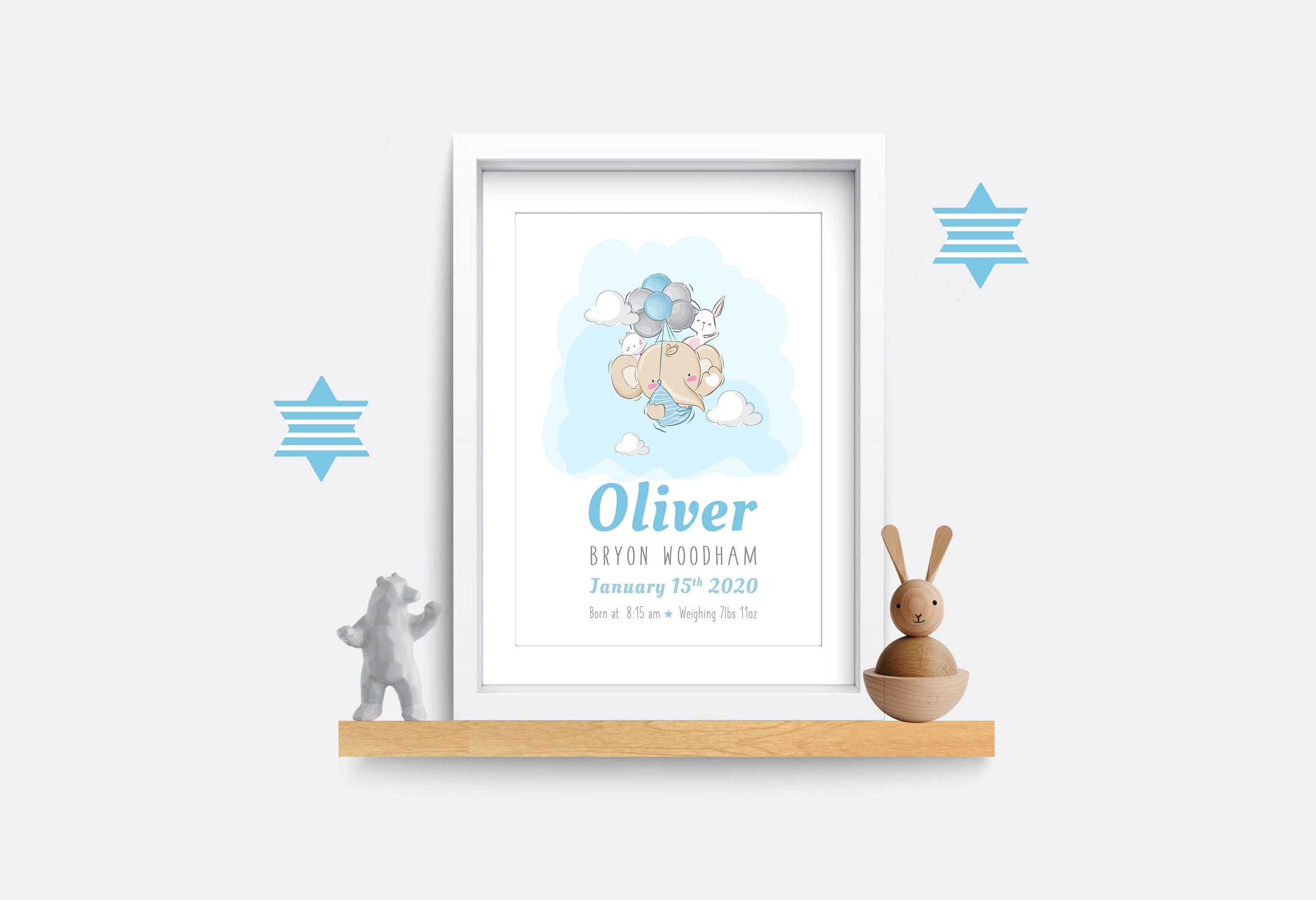 Personalised New Baby Birth Details Print - Newborn Custom Name Print ...