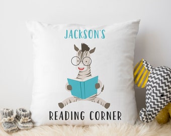 Reading Corner padded cushion personalised with name, Kids Cushion, Scandi Bedroom Pillow, High quality cushion, Scandinavian Bedroom Decor