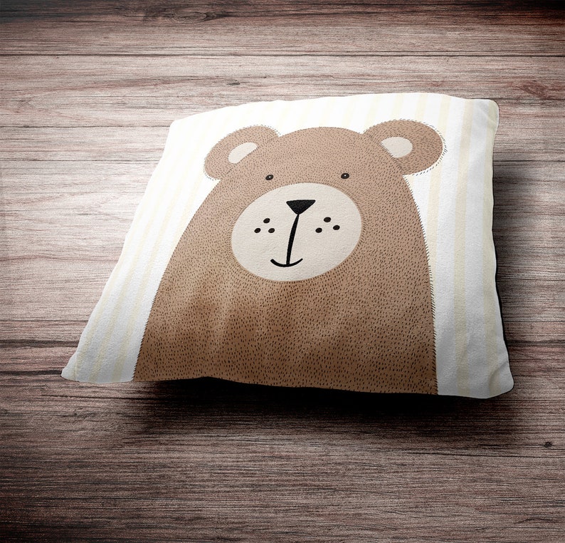 Woodland Animals Padded Cushion Forest Animals Double Sided Etsy