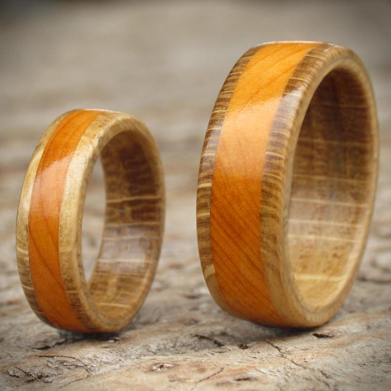 Wooden Wedding Rings From Oak & Yew Trees Perfect for A Green Etsy
