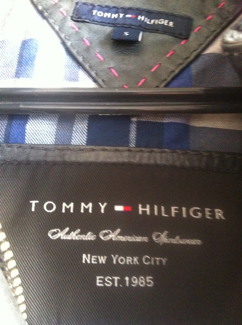 Gorgeous Tommy Hilfiger leather jacket, biker-style, size S fits M, anthracite, as good as new image 5