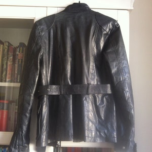 Gorgeous Tommy Hilfiger leather jacket, biker-style, size S fits M, anthracite, as good as new image 2