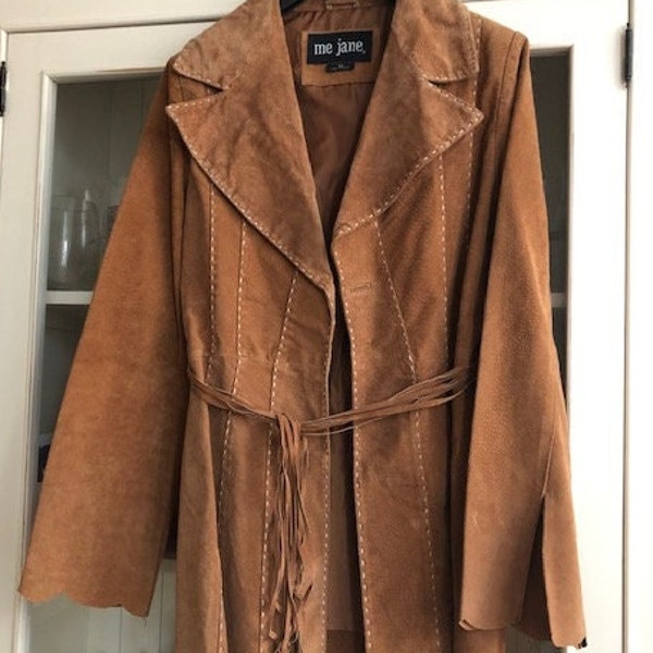 Boho Suede Coat Groovy S, M 1970s