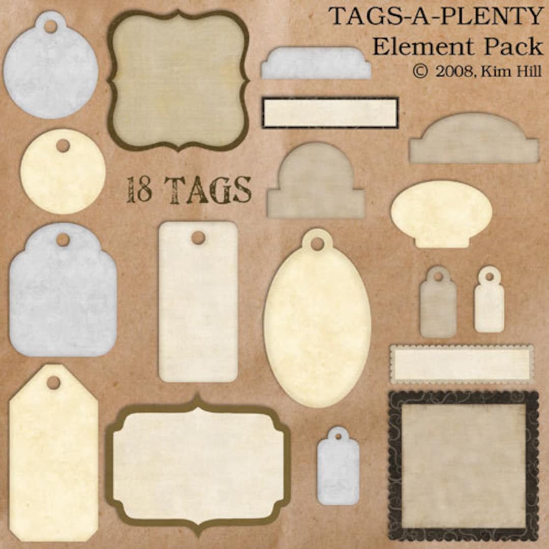 Digital Scrapbook Tags