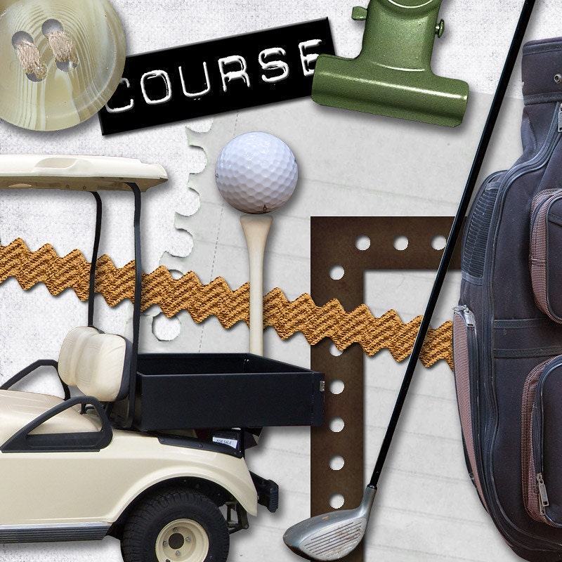Golf Scrapbook Kit par Four Digital Scrapbooking Kit for Golfers