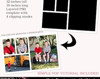 Storyboard Template 4 - 12x18 Inches, layered photoshop template for professional photographers, digital instant download, PSD file