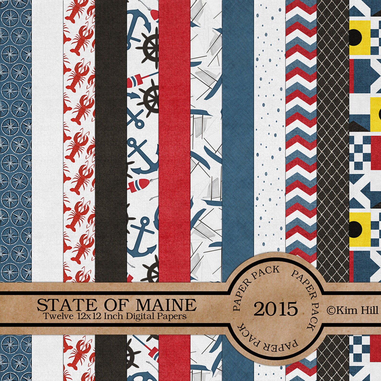 State of Maine Digital Scrapbook Kit for Vacations Tourists Etsy