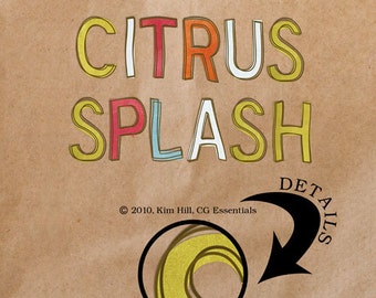Digital Scrapbook Alphabet Set - "Citrus Splash" digital doodled alphabet set in green, red, orange, blue and white for scrapbook layouts