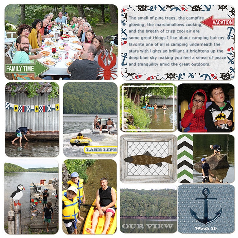 State of Maine Digital Scrapbook Kit for Vacations Tourists Etsy