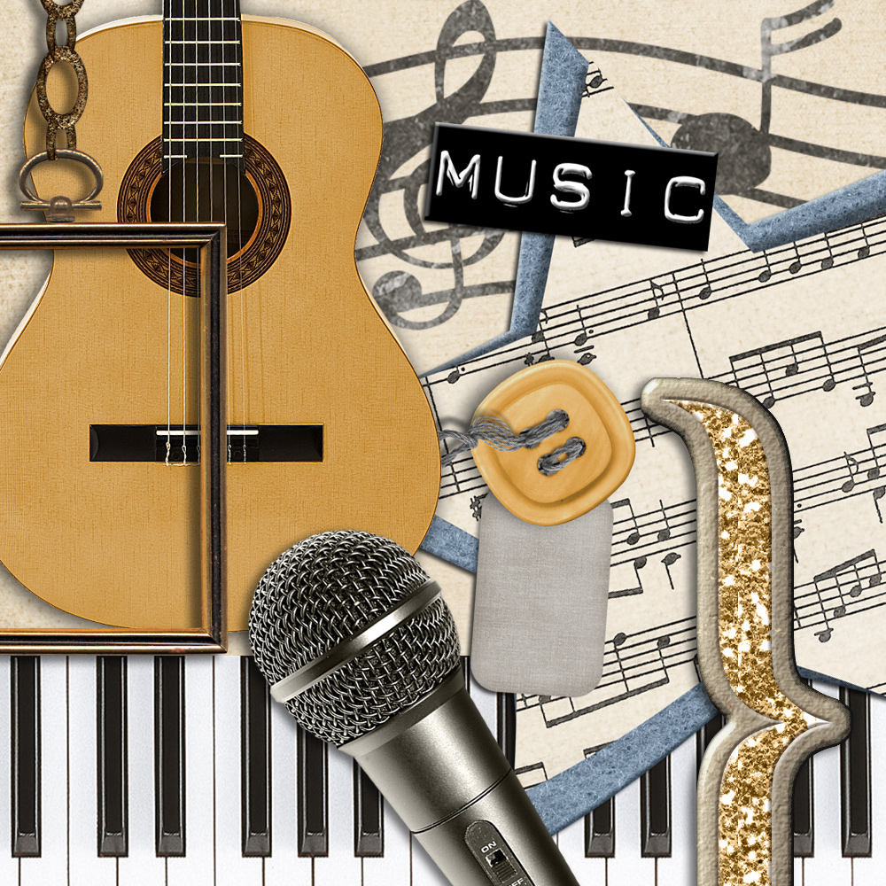 Music Digital Scrapbook Kit musical Interlude Etsy UK