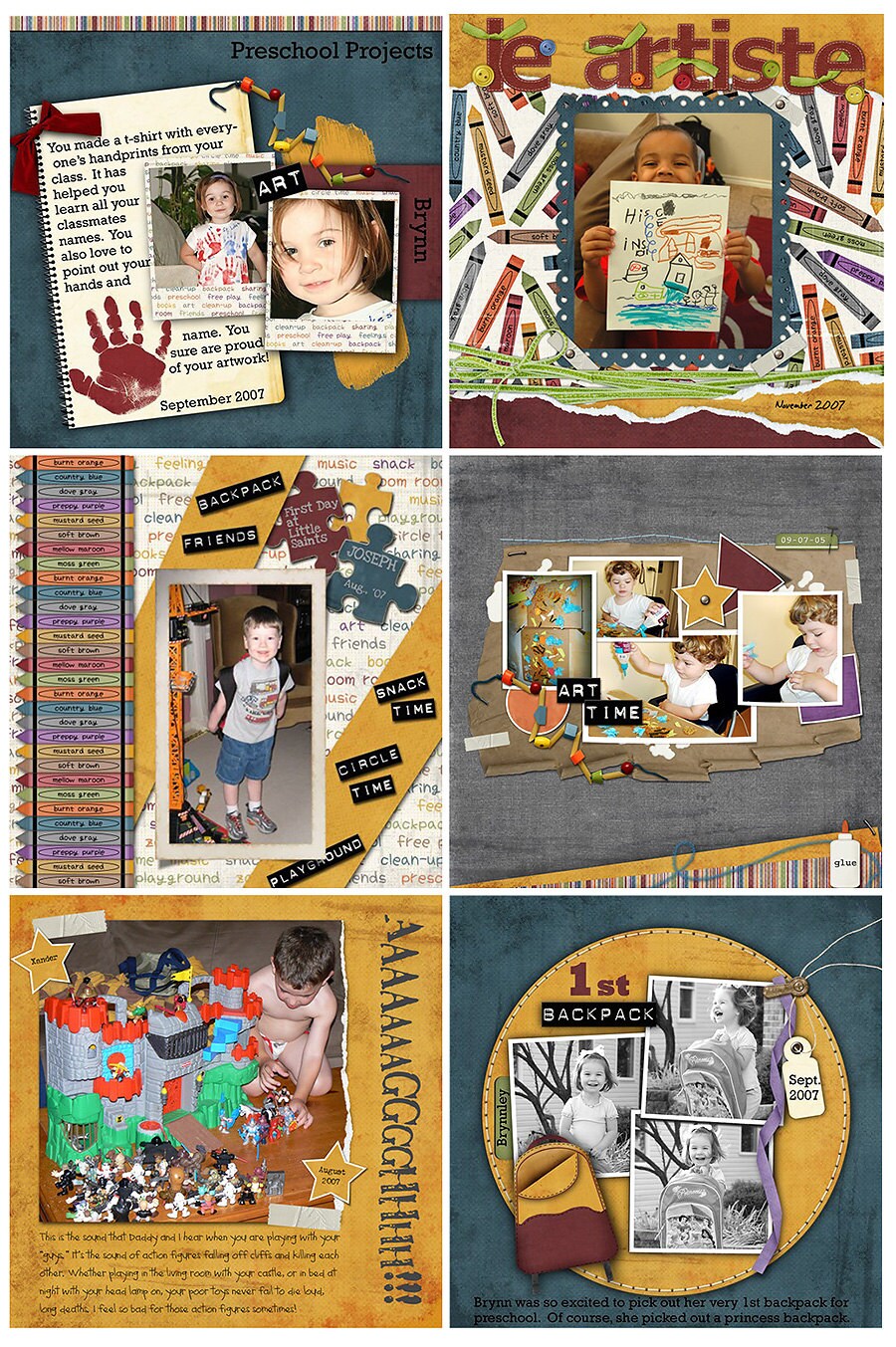 Preschool Daze Scrapbook Kit - Digital Papers and Elements With ...