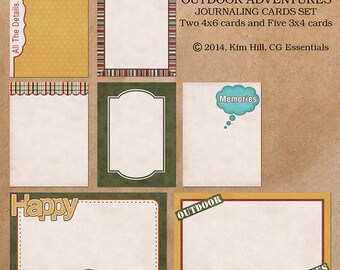 Digital Scrapbook Journal Cards - "Outdoor Adventures" life in pockets digital scrapbook journaling card set for pocket scrapbooking