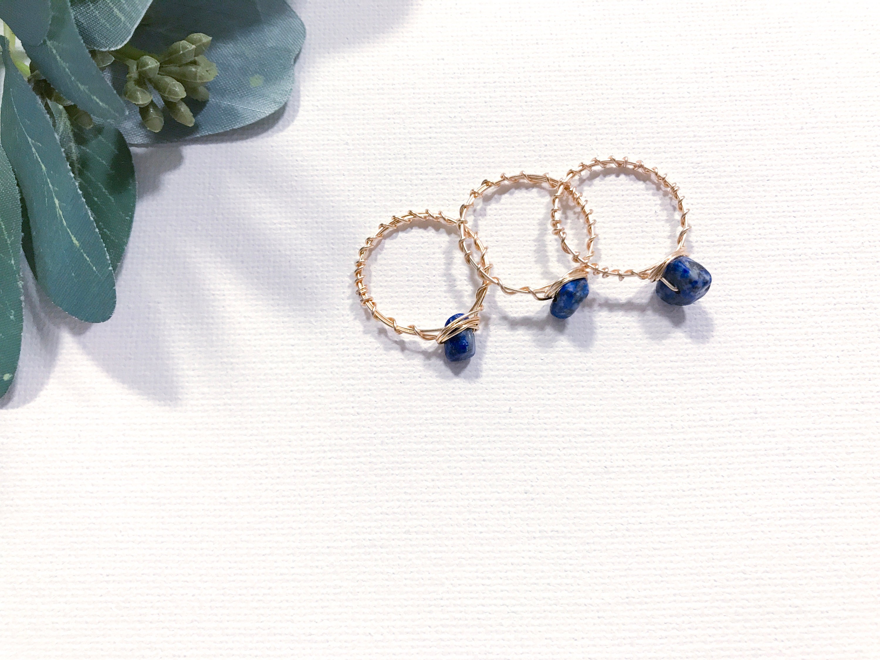 Blue Lapis Lazuli Ring Stacking Ring Dainty Wire Ring Gold - Etsy