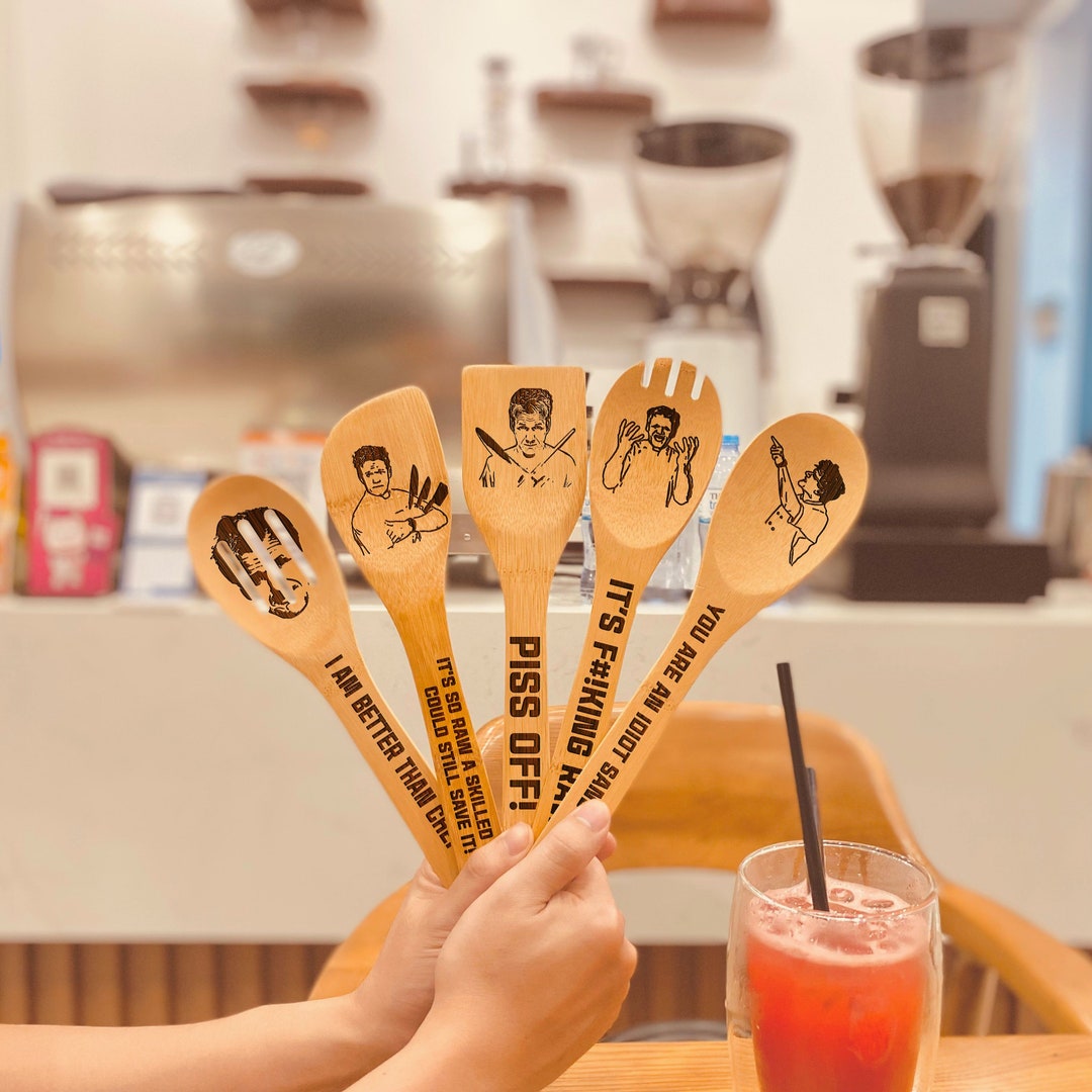 Gordon Ramsay Bamboo Spoon Set of 5 Giftchef Birthday Bamboo Etsy
