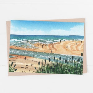 Beach birthday card, beach greetings card, coastal art A lovely seascape card perfect for a friend or family member image 1