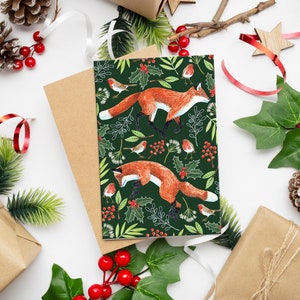 Fox-kerstkaart, feestelijke kaarten, sprookjesbos: prachtige kerstkaarten die perfect zijn om naar een geliefde te sturen