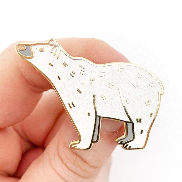 Polar bear pin, bear enamel pin, animal pin badge - A lovely polar bear gift for any family member or friend