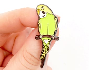 Wellensittich Emaille Pin, Vogel Abzeichen, einzigartiger Emaille Pin - Ein süßer kleiner Wellensittich für alle Wellensittichfans da draußen