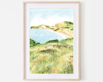 Worbarrow Bay Dorset Küste Kunstdruck, Küstenlandschaft, Küstenlandschaft - Ein schöner Kunstdruck, um das Küstengefühl ins Haus zu holen