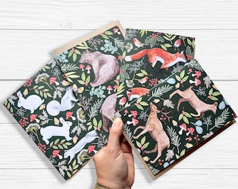 Woodland Christmas cards, Animal cards set, Christmas animals - A fabulous Christmas card set perfect for sending out to family and friends