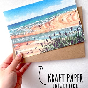 Beach birthday card, beach greetings card, coastal art A lovely seascape card perfect for a friend or family member image 4