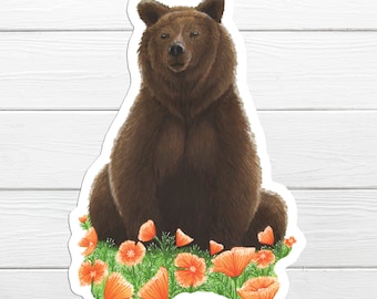 Sticker grizzlybeer - waterdichte vinylsticker